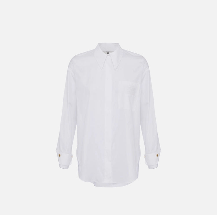 Camicia in popeline con taschino ricamato CA09251E2 Elisabetta Franchi
