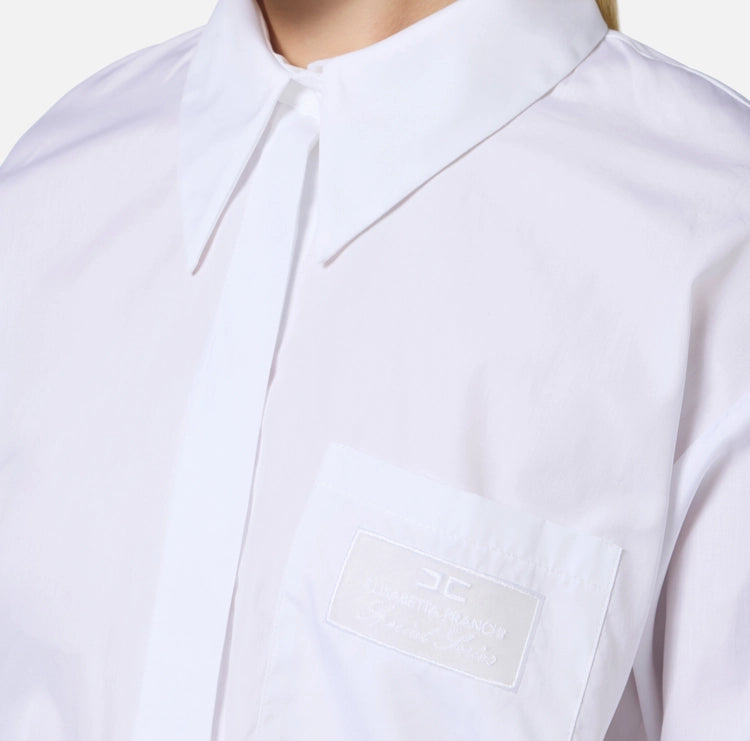 Camicia in popeline con taschino ricamato CA09251E2 Elisabetta Franchi