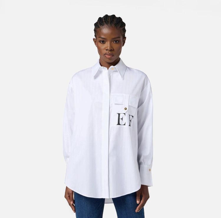 Camicia in popeline di cotone a righe CA12156E2 Elisabetta Franchi