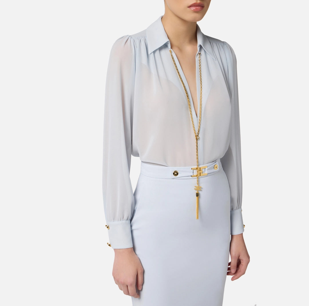 Camicia in georgette con collana CA13357E2 Elisabetta Franchi