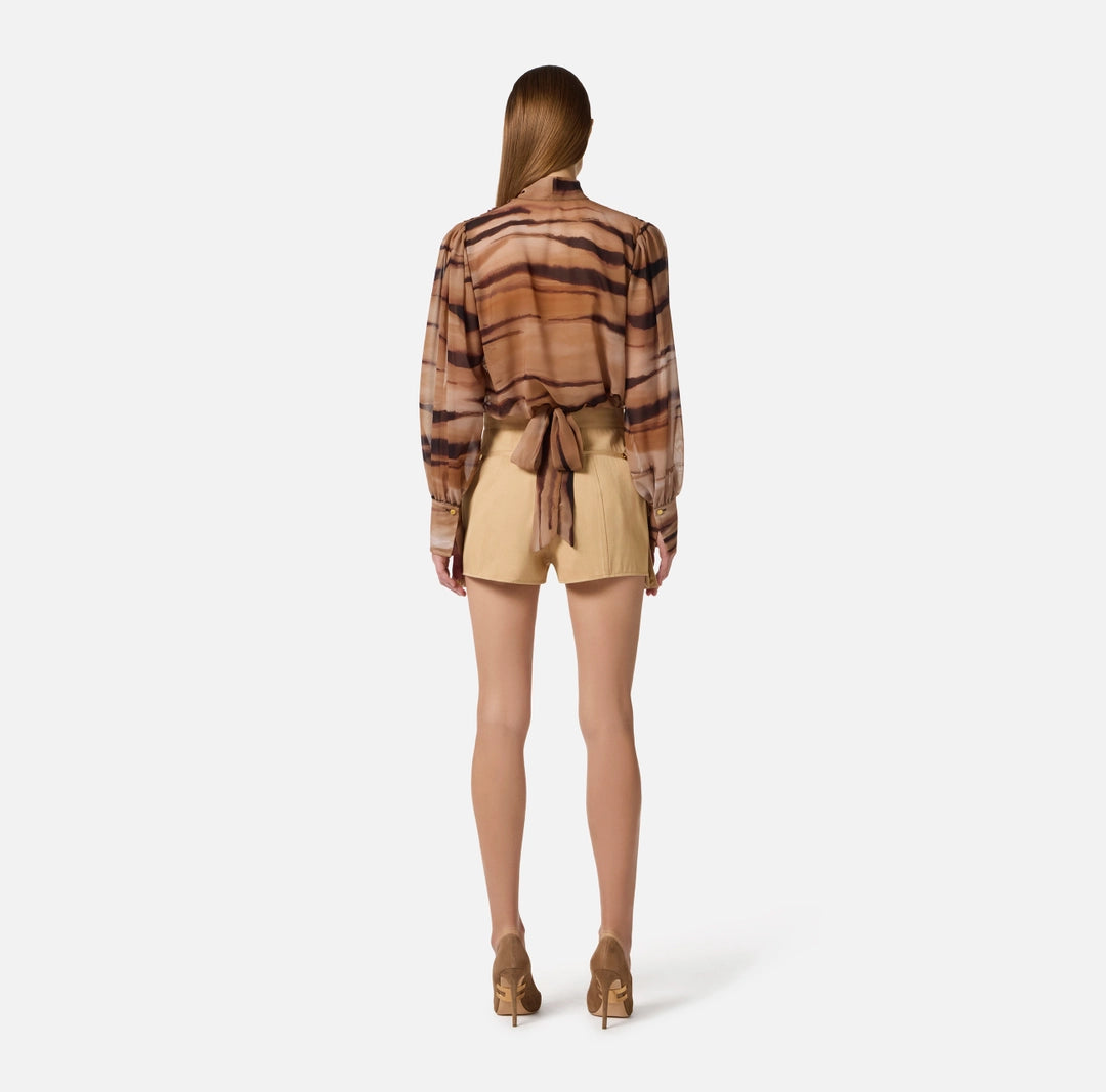 Blusa in chiffon con stampa tigre CA16062E2 Elisabetta Franchi