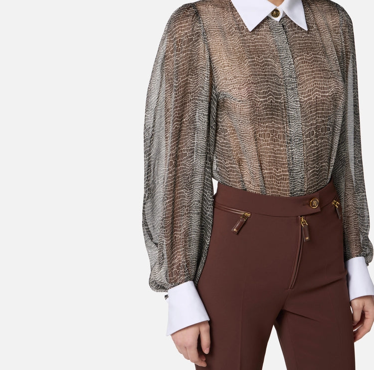 Body con stampa pitone e colletto CB00657E2 Elisabetta Franchi