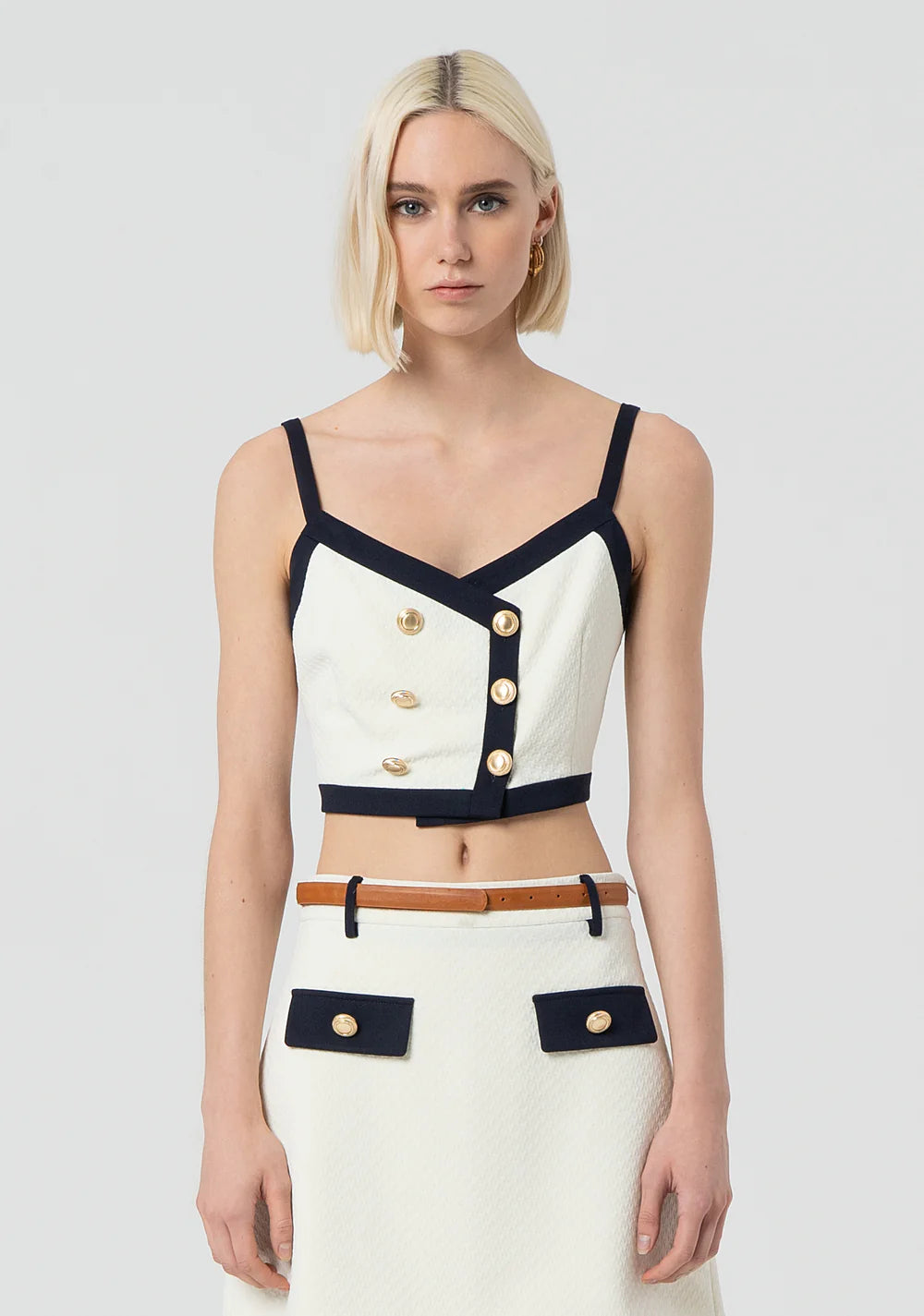 Top cropped senza maniche Fracomina
