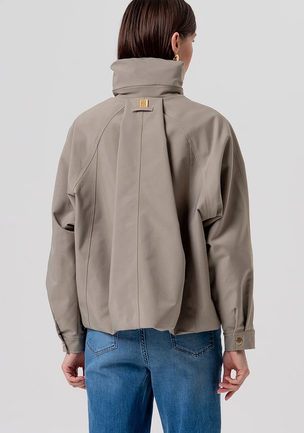 Giacca over in tessuto tecnico Fracomina