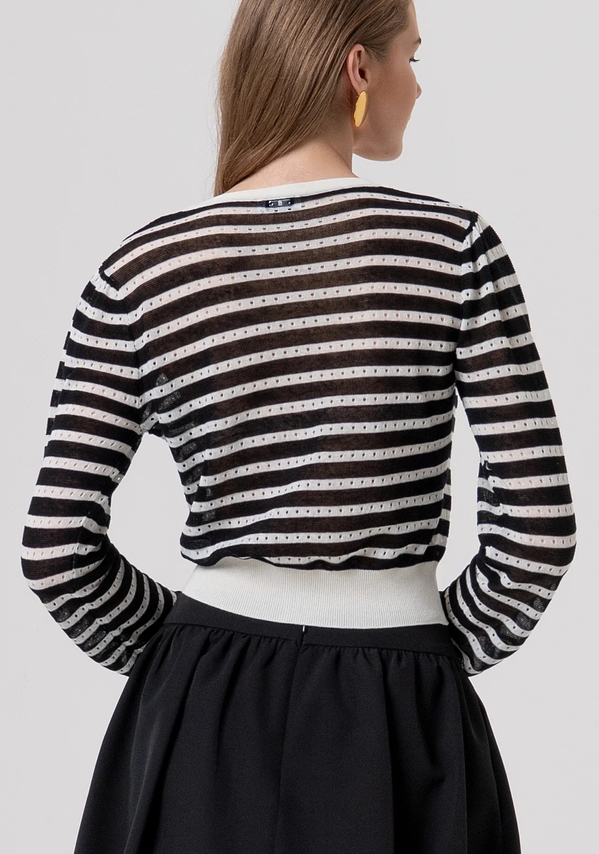 Cardigan cropped a righe Fracomina