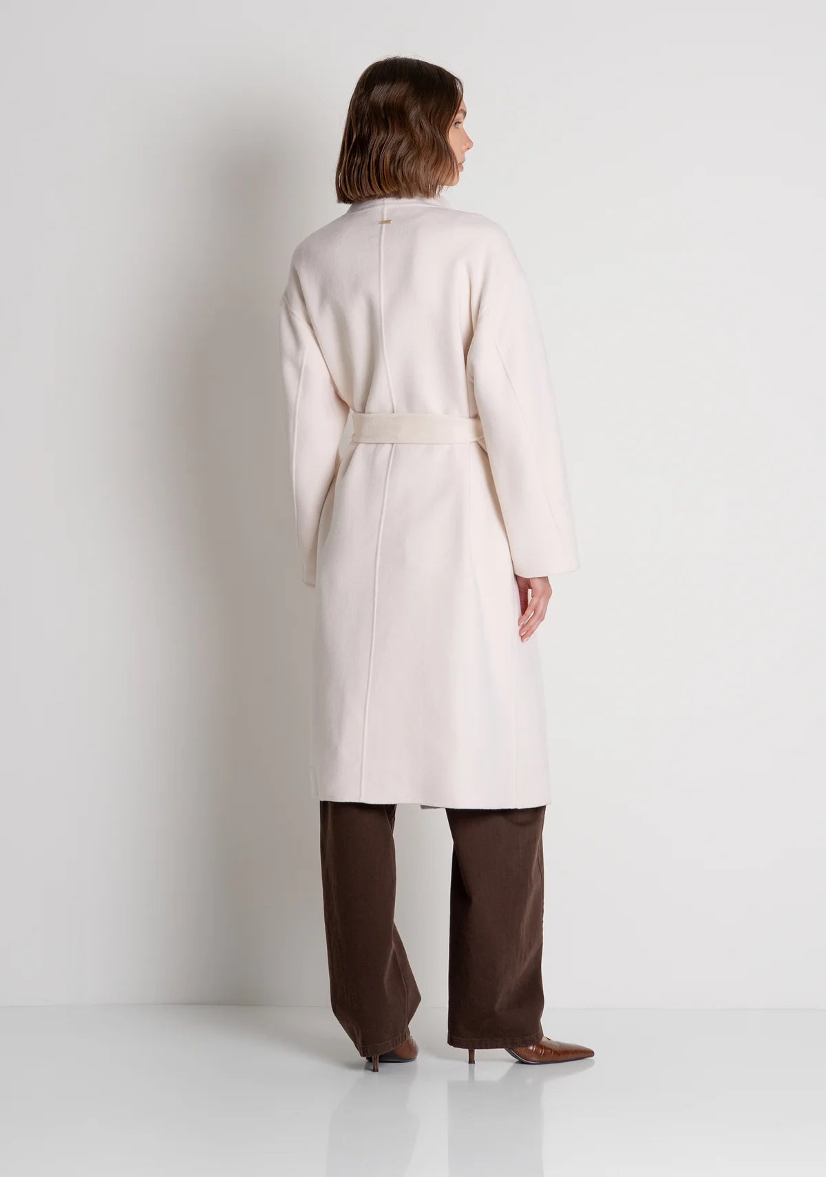 Cappotto regular lungo in lana Fracomina