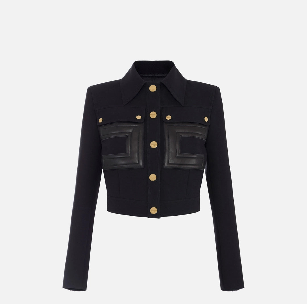 Giacca in doppio crêpe con dettagli logo GI15957E2 Elisabetta Franchi