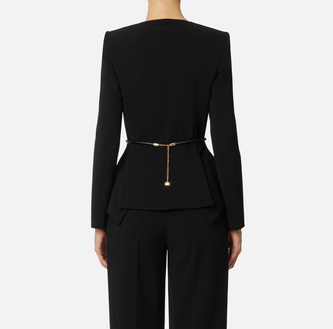 Giacca in crêpe leggero con cintura GI16657E2 Elisabetta Franchi