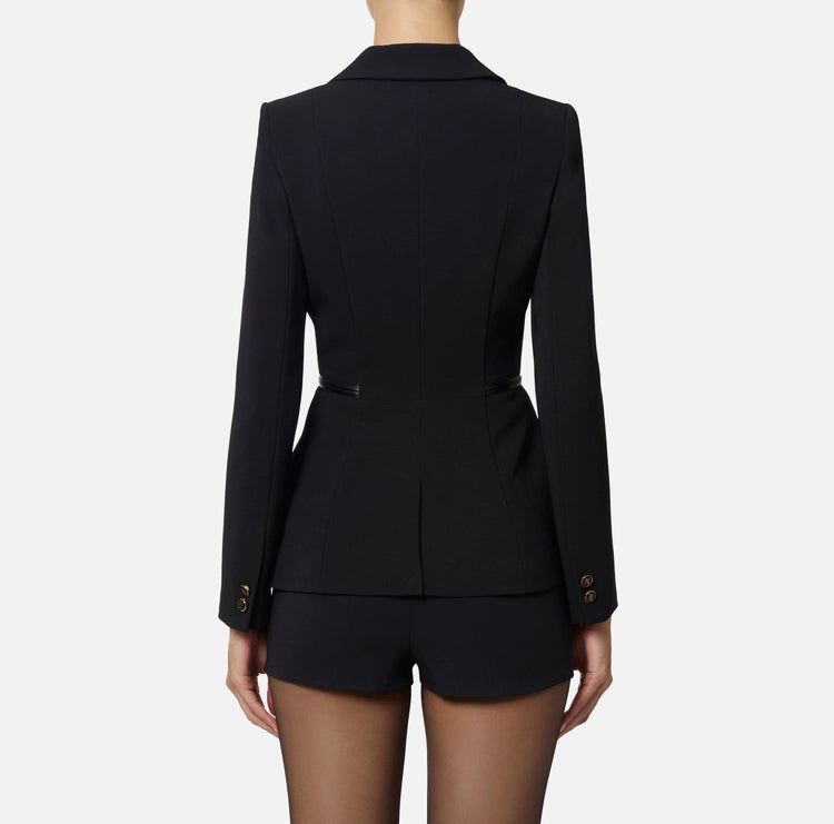 Giacca in crêpe leggero con dettagli zip GI17256E2 Elisabetta Franchi