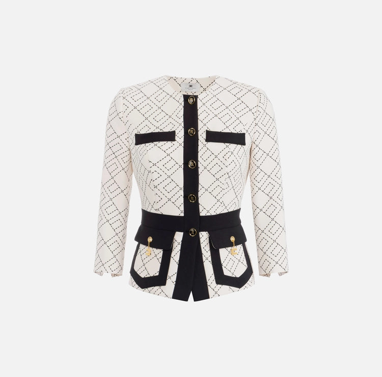Giacca bi-color in doppio crêpe GIS0156E2 Elisabetta Franchi