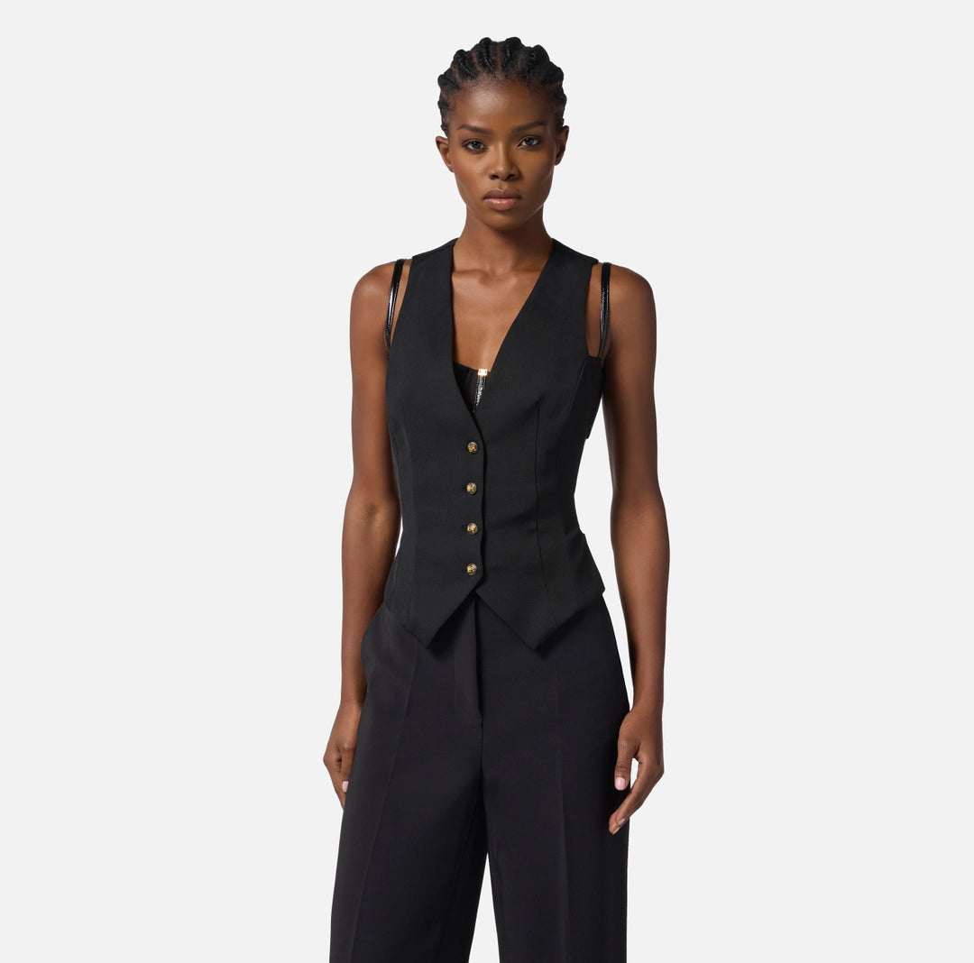 Gilet in gabardina di cotone GL00156E2 Elisabetta Franchi