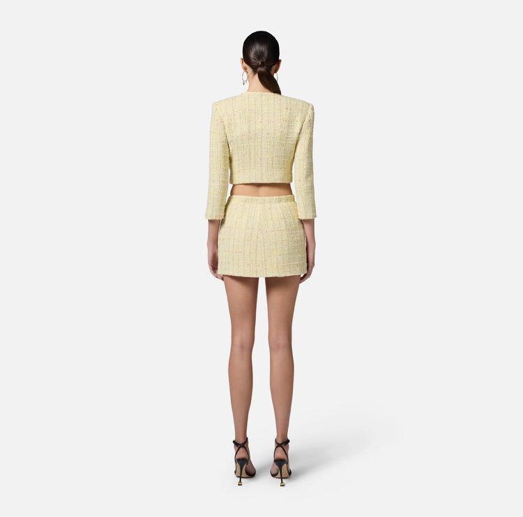 Gonna in bouclé lurex con bottoni logati GO11652E2 Elisabetta Franchi