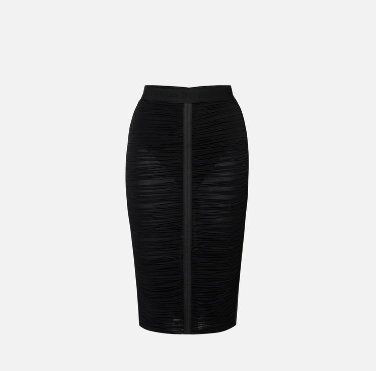 Gonna in jersey leggero con drappeggi GO13256E2 Elisabetta Franchi