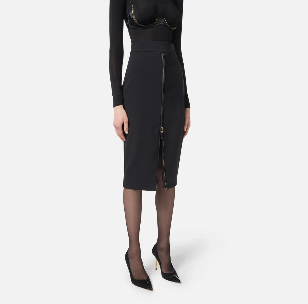 Gonna in crêpe leggero con zip GO13456E2 Elisabetta Franchi