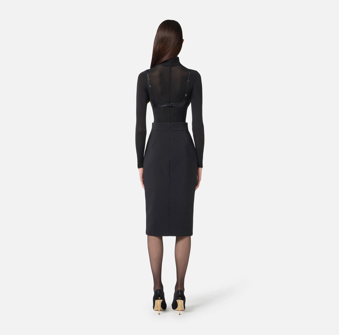 Gonna in crêpe leggero con zip GO13456E2 Elisabetta Franchi