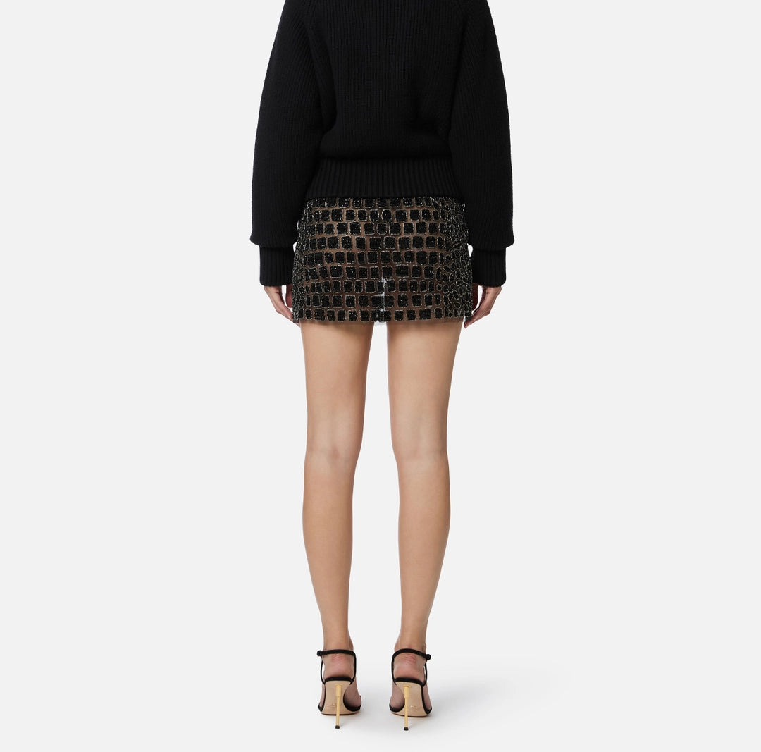 Gonna in tulle con ricami cocco GO13957E2 Elisabetta Franchi