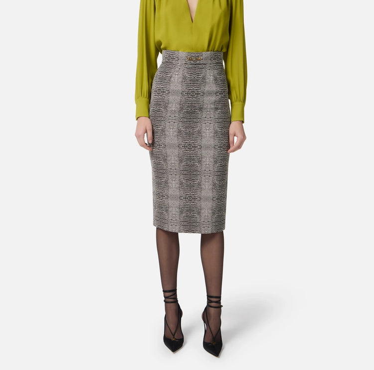 Gonna in viscosa con stampa pitone GO14157E2 Elisabetta Franchi