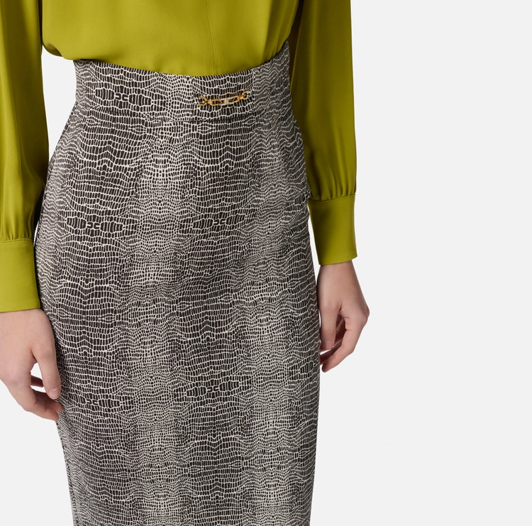 Gonna in viscosa con stampa pitone GO14157E2 Elisabetta Franchi