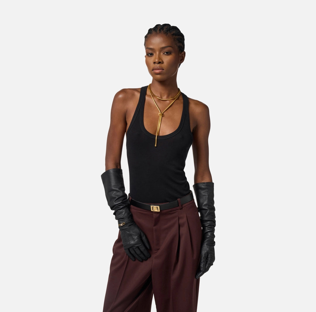 Guanti in nappa con dettaglio gioiello GU08R56E2 Elisabetta Franchi