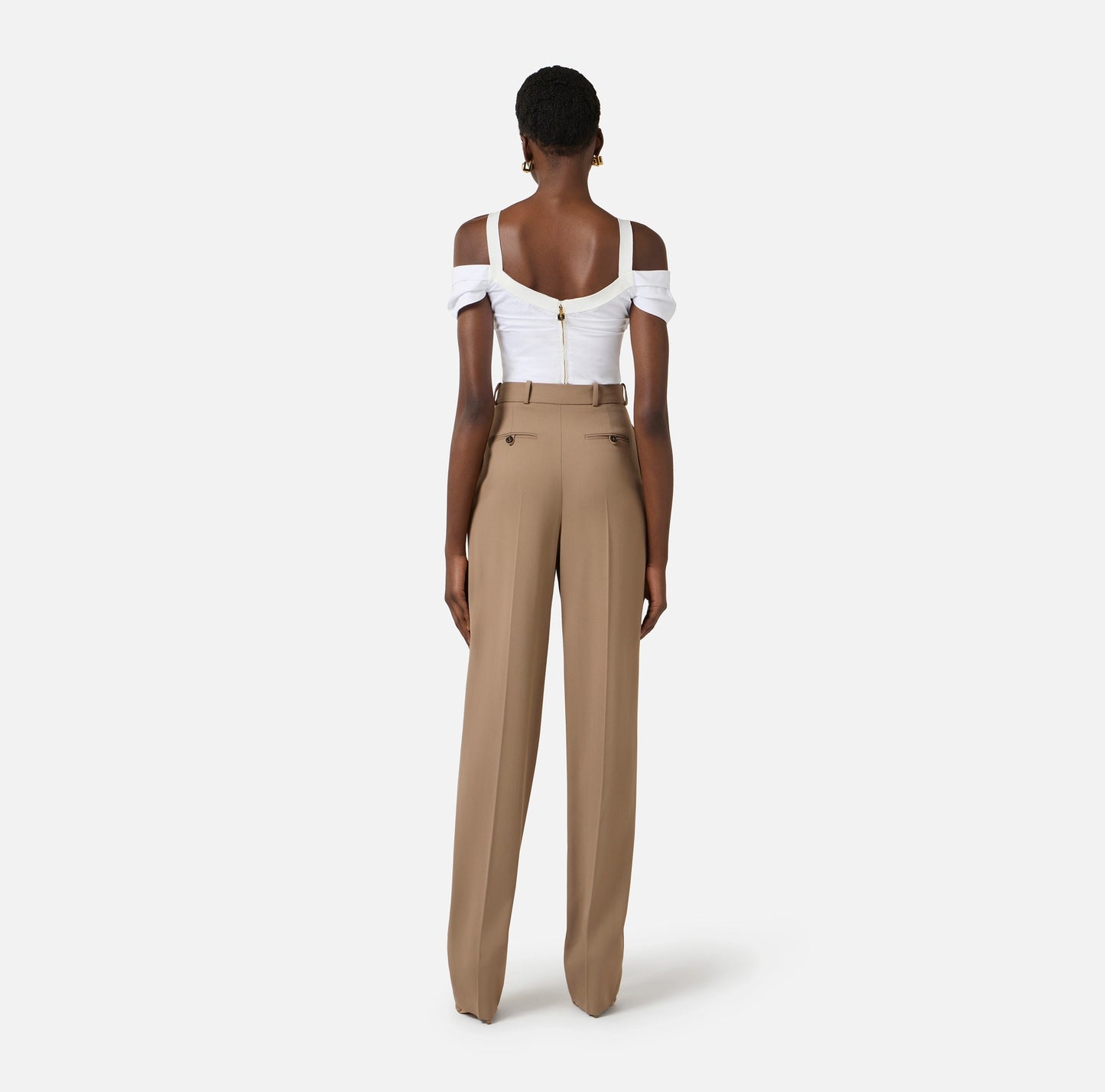 Top in cotone stretch con collana TO04861E2 Elisabetta Franchi