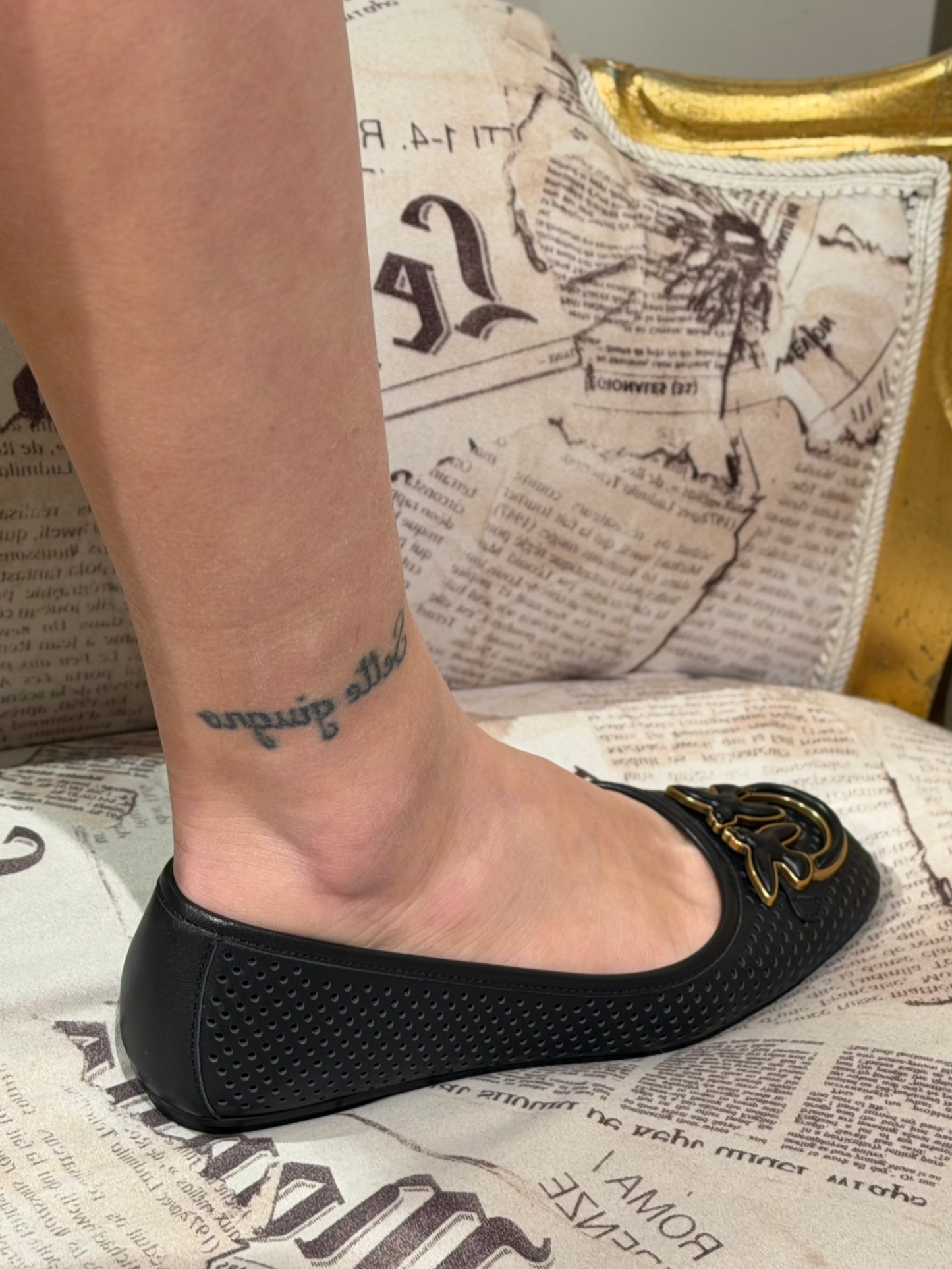 Ballerine traforate in nappa Pinko