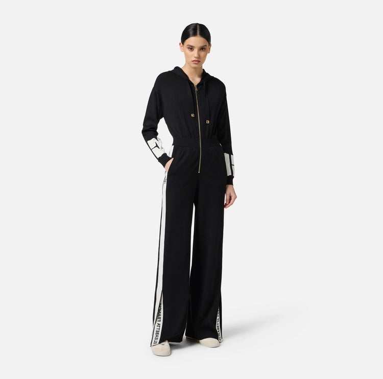 Tuta in viscosa con bande lucide KT61S56E2 Elisabetta Franchi