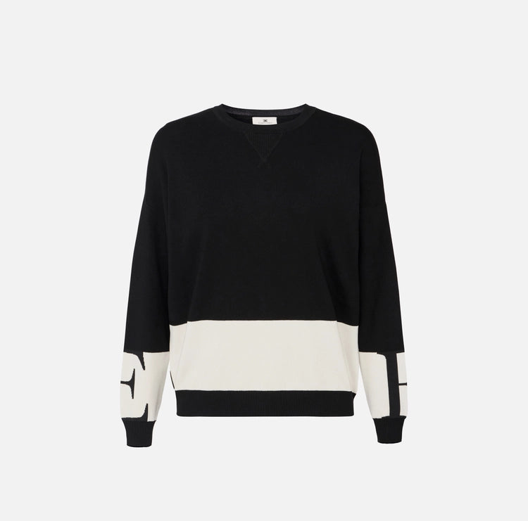 Maglia in viscosa con bande lucide MK01S56E2 Elisabetta Franchi