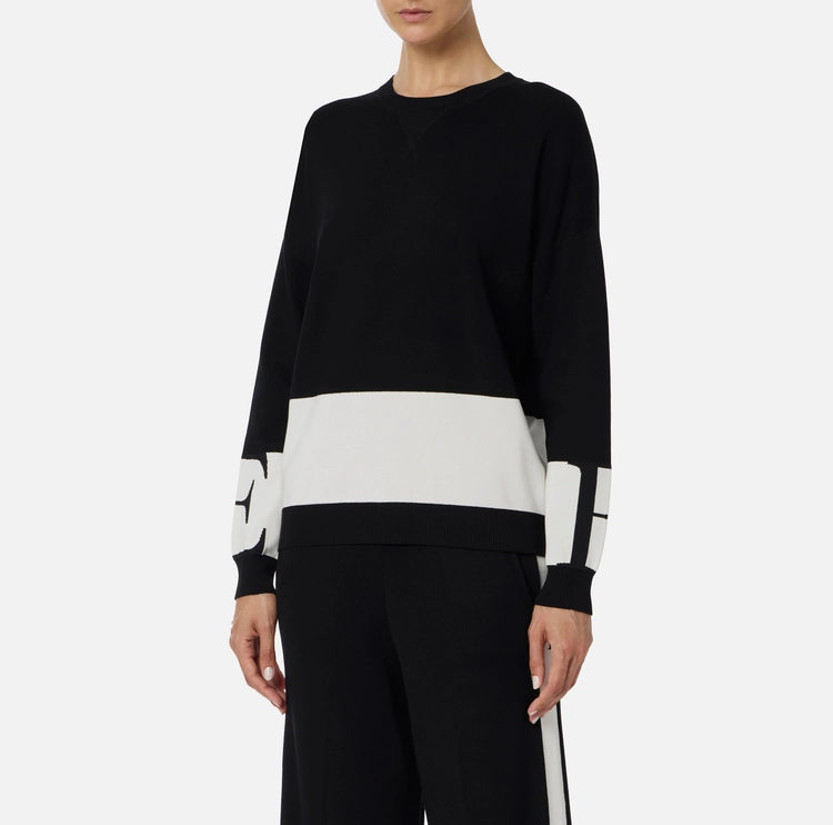 Maglia in viscosa con bande lucide MK01S56E2 Elisabetta Franchi