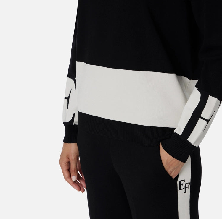 Maglia in viscosa con bande lucide MK01S56E2 Elisabetta Franchi