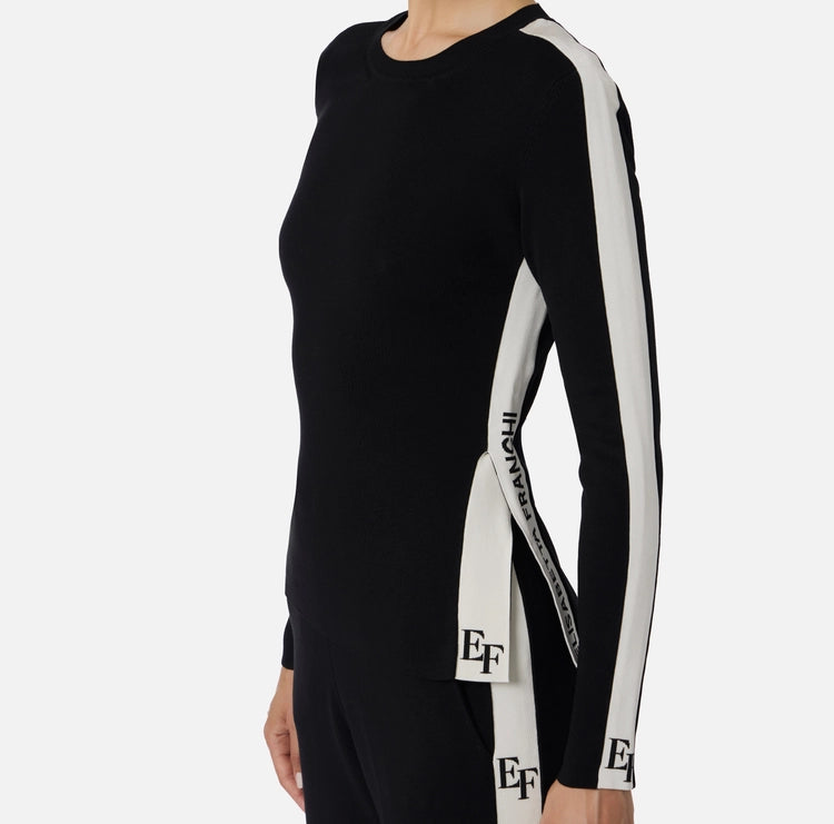 Maglia in viscosa con bande lucide MK03S56E2 Elisabetta Franchi