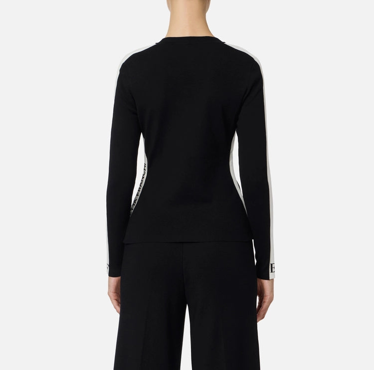Maglia in viscosa con bande lucide MK03S56E2 Elisabetta Franchi
