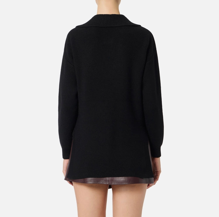 Maglia in misto lana con cinturino gioiello MK06S56E2 Elisabetta Franchi