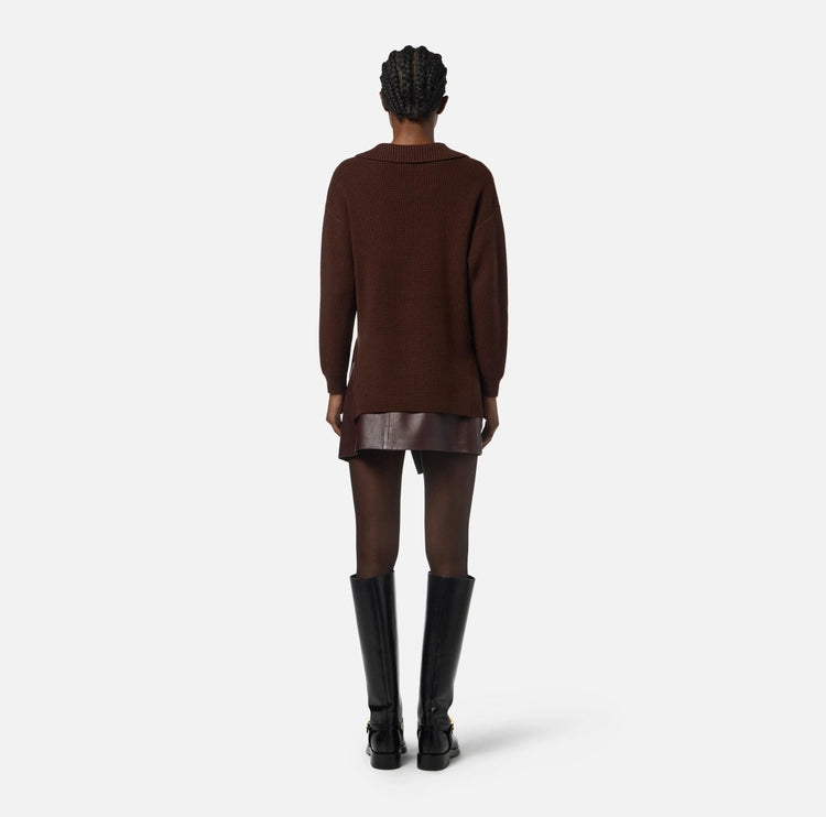 Maglia in misto lana con cinturino gioiello MK06S56E2 Elisabetta Franchi