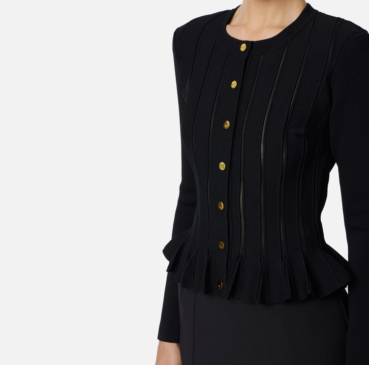 Giacca in maglia con dettagli à jour MK07S56E2 Elisabetta Franchi