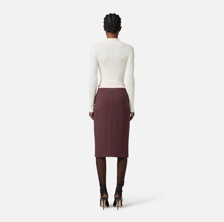 Maglia a costine con dettagli à jour MK09B56E2 Elisabetta Franchi