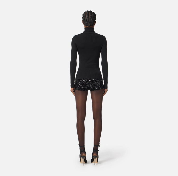 Maglia a costine con taschino MK11B56E2 Elisabetta Franchi