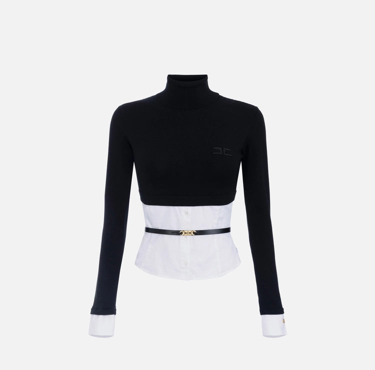 Maglia in viscosa e popeline di cotone MK14T56E2 Elisabetta Franchi