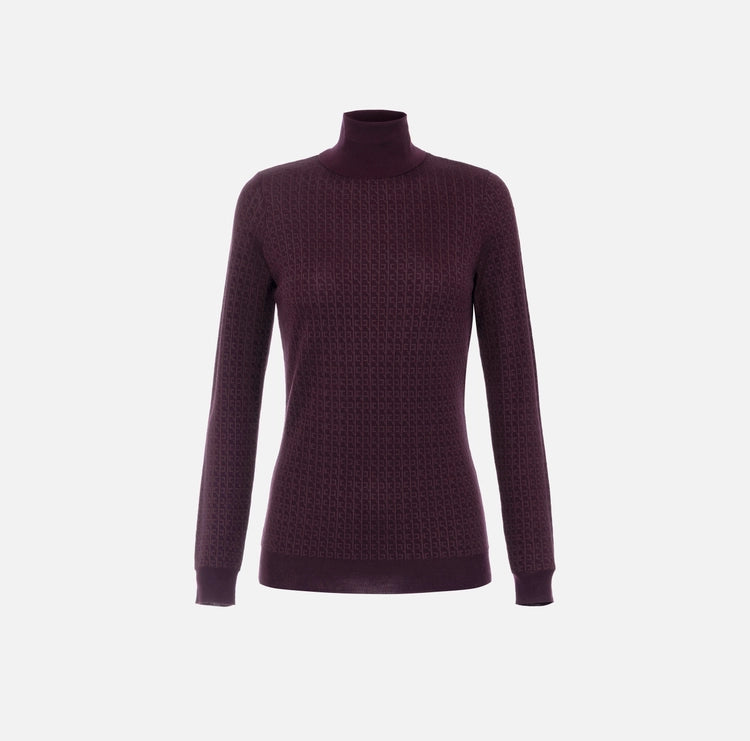 Maglia in lana con micro-logo jacquard MK23S56E2 Elisabetta Franchi