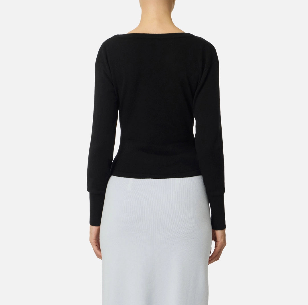 Maglia in misto cachemire con bottoni gioiello MK32S57E2 Elisabetta Franchi