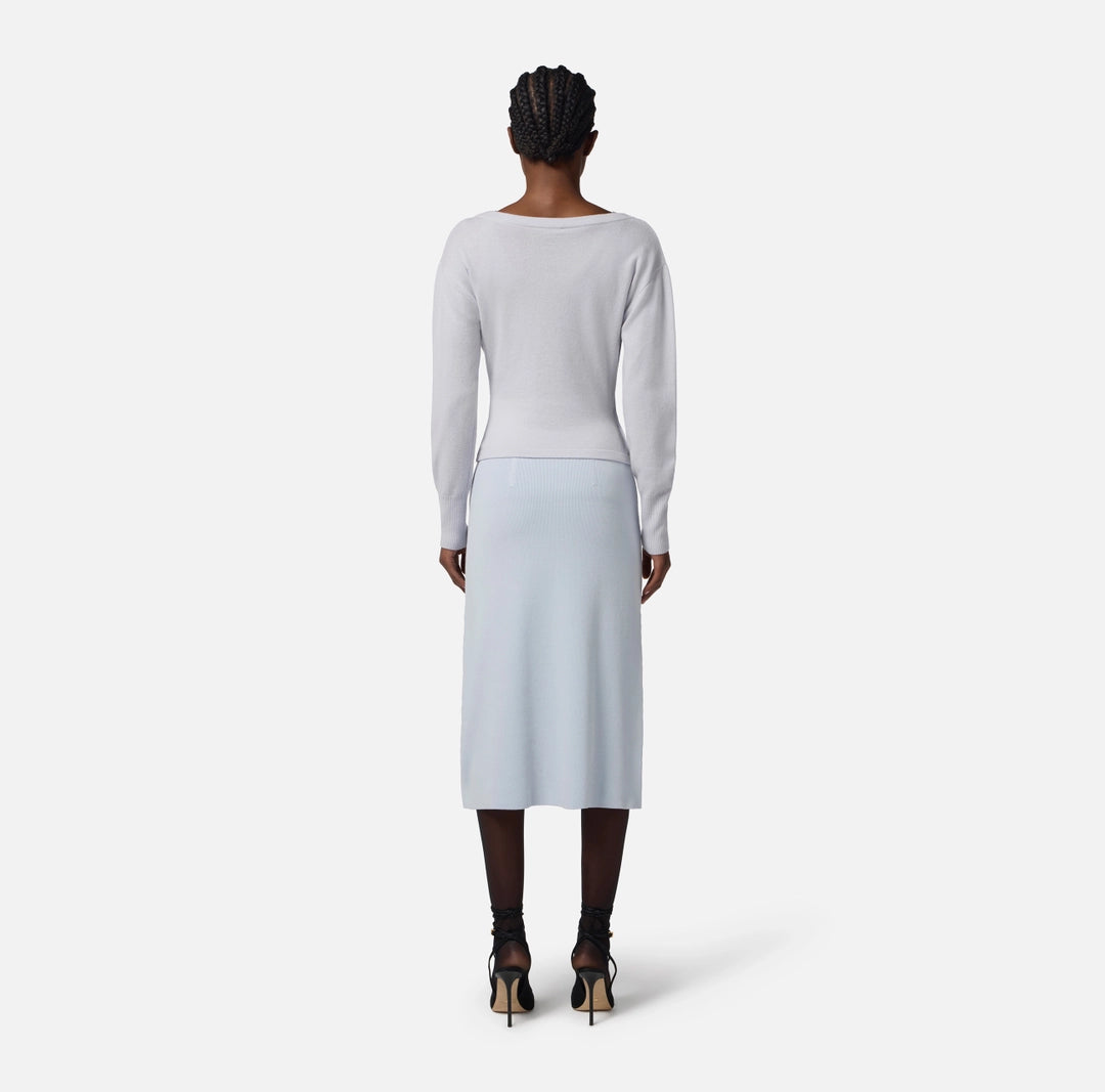 Maglia in misto cachemire con bottoni gioiello MK32S57E2 Elisabetta Franchi