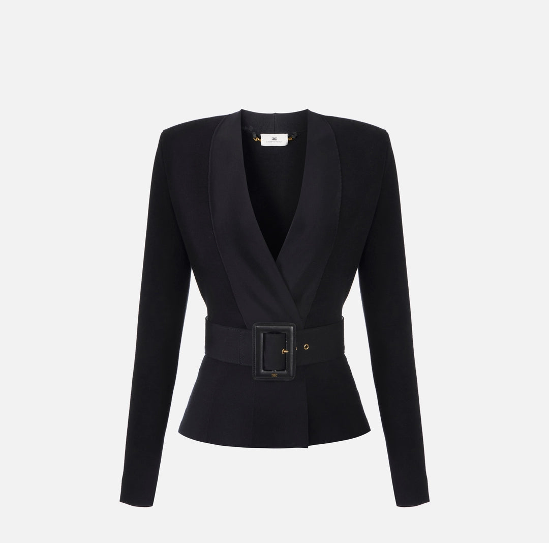 Giacca in maglia con cintura MK48S57E2 Elisabetta Franchi