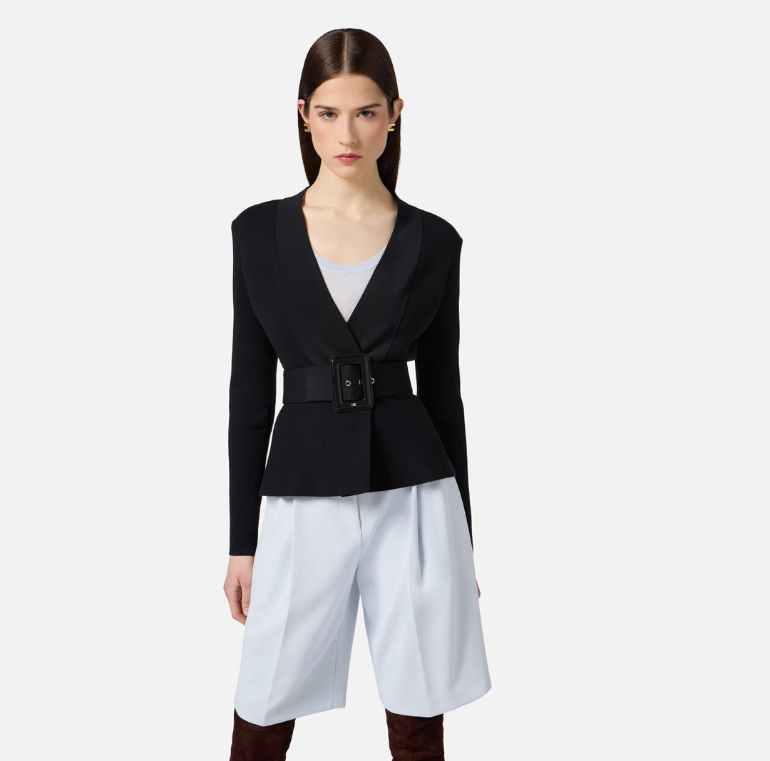 Giacca in maglia con cintura MK48S57E2 Elisabetta Franchi
