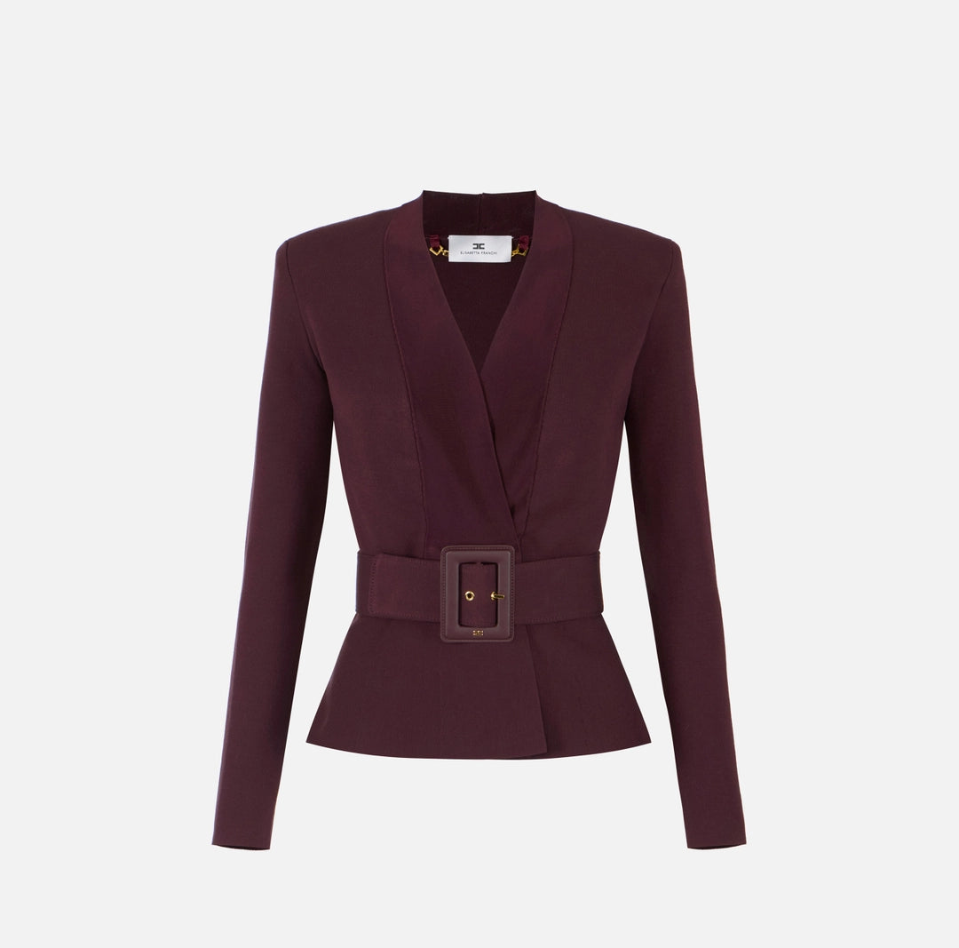 Giacca in maglia con cintura MK48S57E2 Elisabetta Franchi