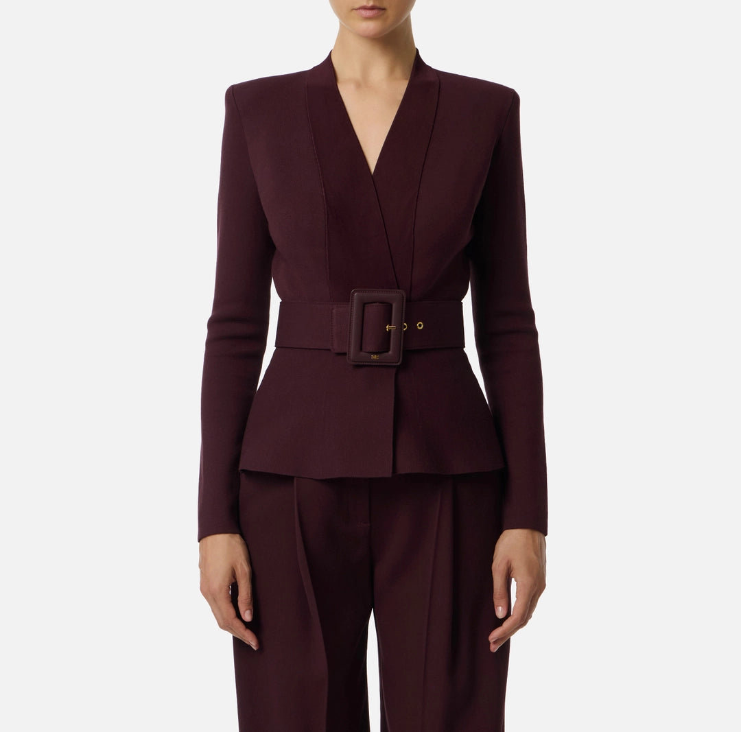 Giacca in maglia con cintura MK48S57E2 Elisabetta Franchi