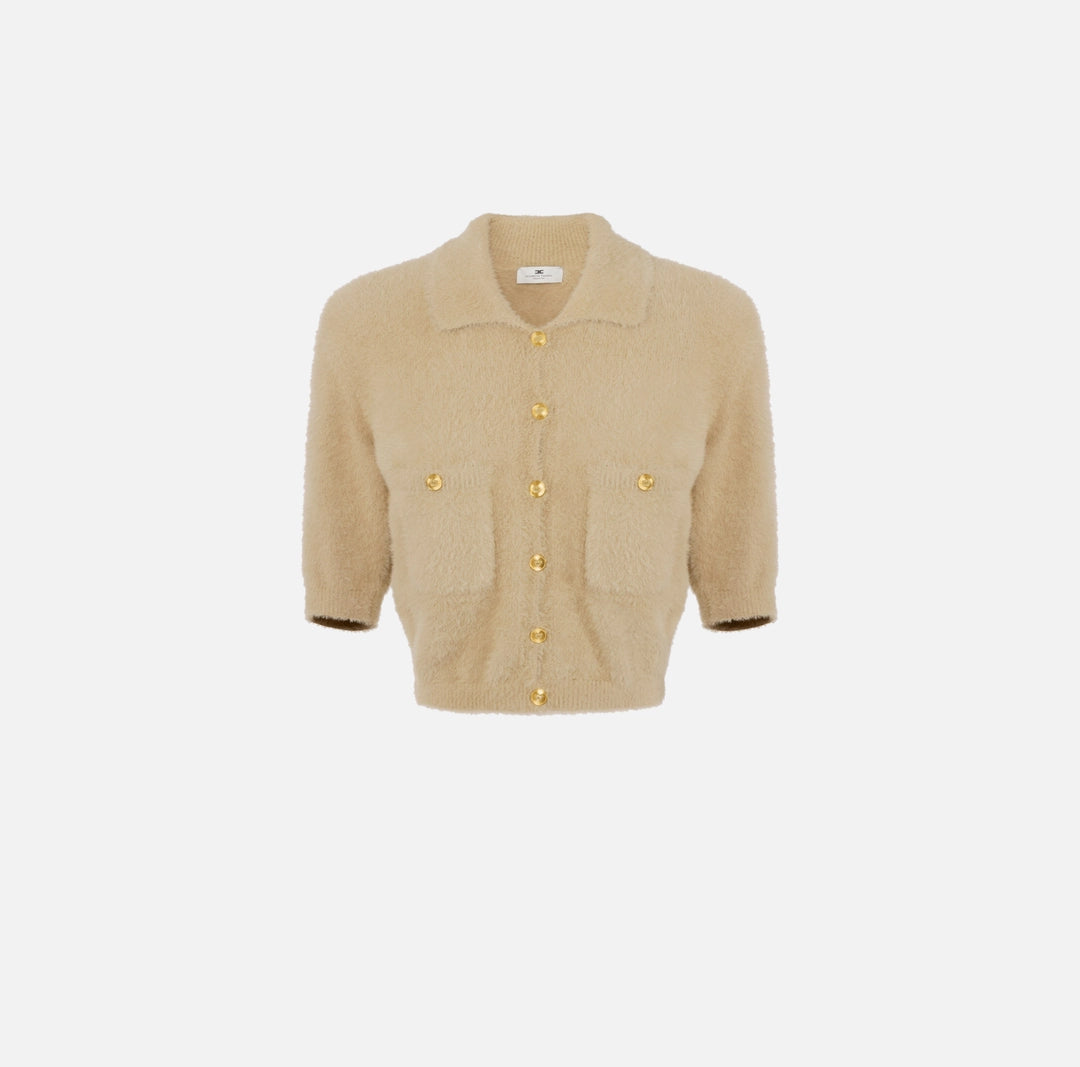 Mini cardigan in maglia con bottoni gioiello MK53T57E2 Elisabetta Franchi