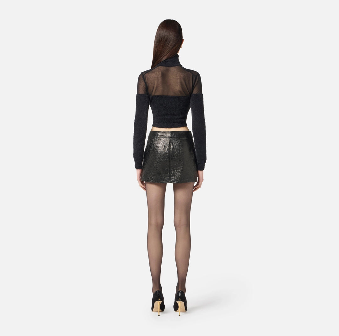 Dolcevita in maglia con logo gioiello MK54T57E2 Elisabetta Franchi