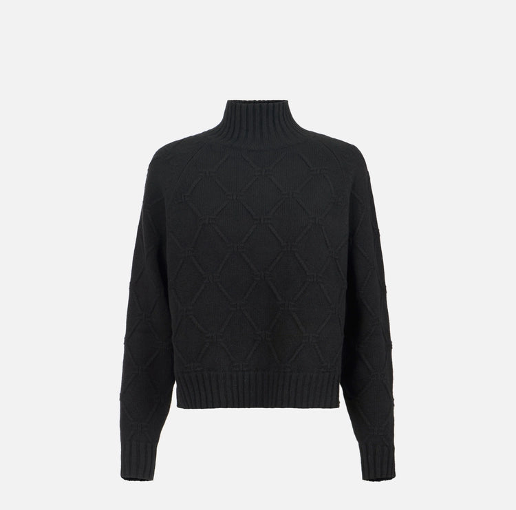 Pullover in maglia con losanghe jacquard MK55T57E2 Elisabetta Franchi