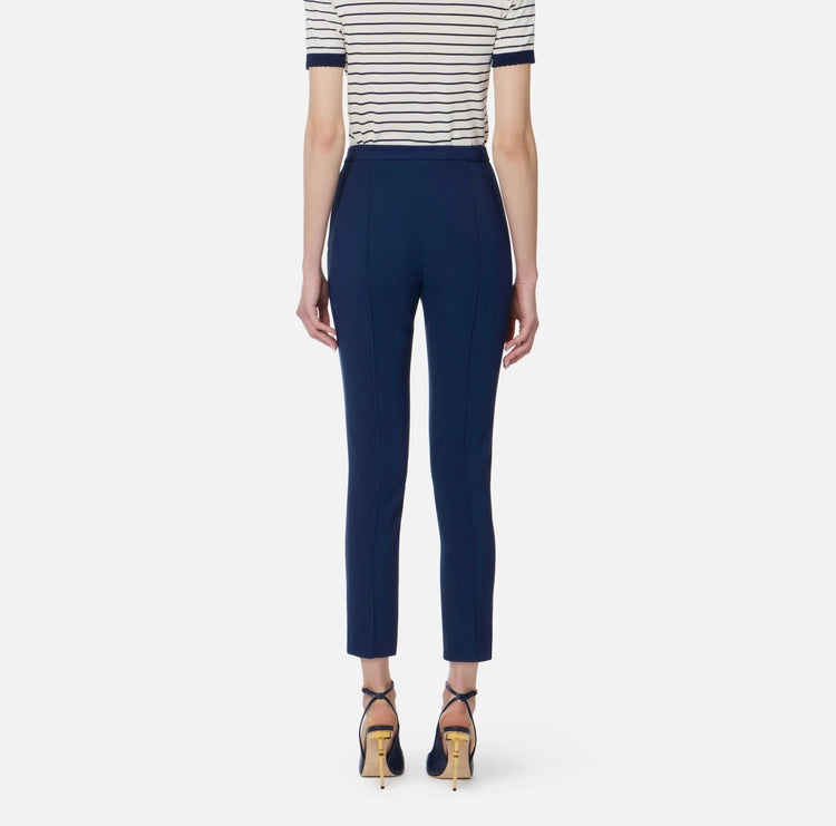 Pantaloni in crêpe con tasche e placca logo PA07651E2 Elisabetta Franchi