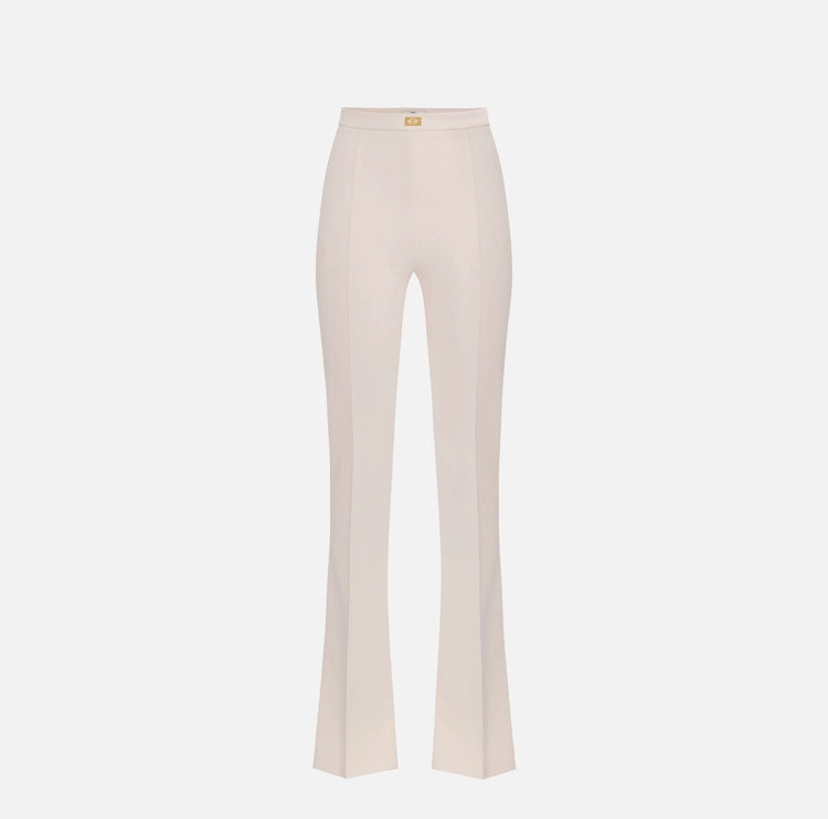 Pantaloni a zampa in crêpe con placca logo PA07951E2 Elisabetta Franchi