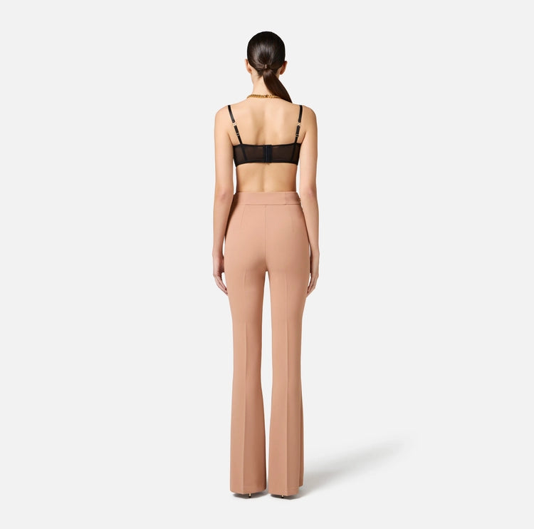 Pantaloni in crêpe con fiocco in raso PA08551E2 Elisabetta Franchi